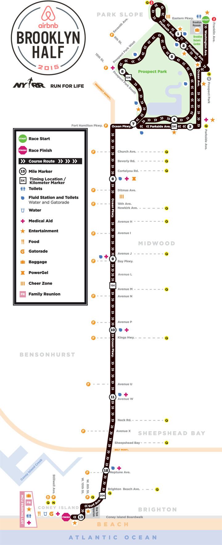 Map for the May 2015 Brooklyn Half-Marathon