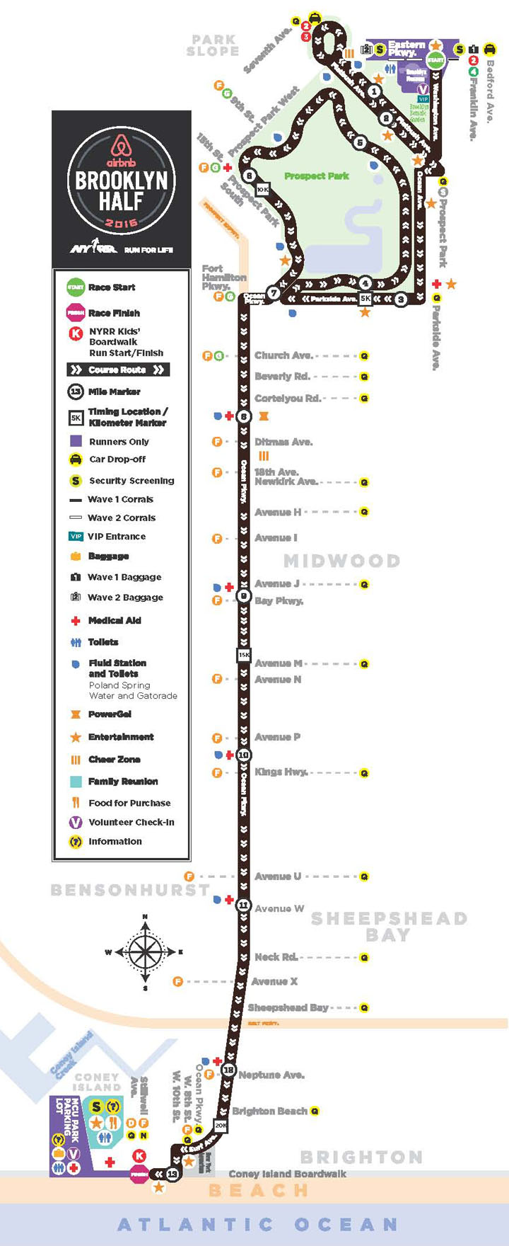 Map for the May 2016 Brooklyn Half-Marathon