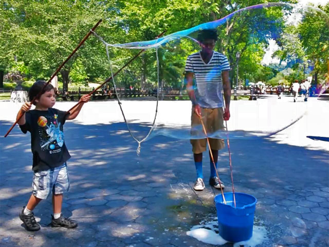 Emmett Loves Central Park Bubbles!